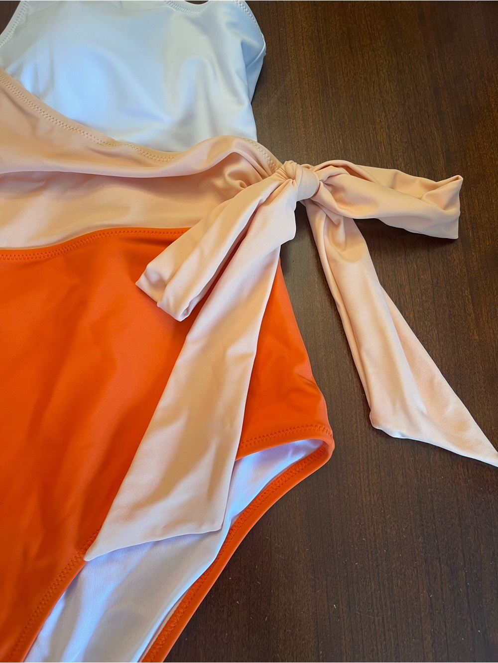 CUPSHE One Piece Swimsuit Wrap Color Block Tie Wrap NWT - Picture 7 of 13